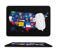 Flag Map of U.s. Non-Slip Mouse Pads Square Desk Mat Rubber Gaming Mousepad for Computer Laptop Gamers 7.9"x9.4"