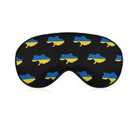 Flag Map of Ukraine Sleep Mask Night Cover Eye for Women Men BlockLight for Airplane Travel Nap Adjustable Strap