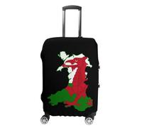Flag Map of Wales Personalized Luggage Case Cover Funny Travel Accessories Washable Suitcase Protector Fit 19-32 Inch L