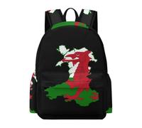 Flag Map of Wales Travel Backpack for Laptop Casual Daypack Heavyduty Bag for Camping Work