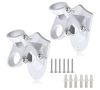 Flag Mounting Bracket for House, 2 Position Metal Railing Flag Pole Holder, Heavy Duty Aluminum Alloy - Stainless Steel Hardware - Strong and Rust Proof - 1" Inner Diameter (White-2Pack)