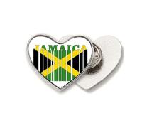 Flag National Jamaica Art Deco Fashion Heart Metal Pin Brooch Clip Love