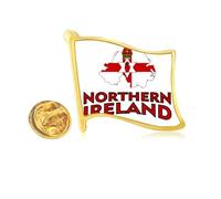 Flag Northern Ireland Cultural Map Golden Metal Flag Lapel Pin Badge