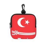 Flag of Aceh Sultanate Small Waterproof Zipper Pouch-Neoprene Storage Bag for Earbuds, Keychain Clip Case