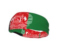 Flag of Afghanistan Headband Hair Sweat Headband Head Wrap Hair Non-Slip Stretchable Washable Makeup Headband