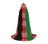 Flag Of Afghanistan Hooded Cape For Teenagers Witch Vampire Cosplay Party Halloween Christmas Printed Long Cloak