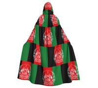 Flag Of Afghanistan Print Adults Hooded Cloak, Halloween Robe Hooded Cape Witch Wizard Cosplay Costumes For Men Women