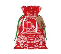 Flag Of Afghanistan Print Christmas Bag Drawstring Bags For Holiday Presents Xmas Sack Party Decor Gift