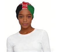 Flag of Afghanistan Print Elastic Lady Headscarf Hat Breathable Head Wrap Beach Vacation Outdoor Activities
