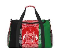Flag of Afghanistan Print Functional Travel Tote Ample Space Travel Bag Foldable Carry On Tote for Weekender