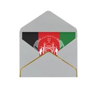 Flag of Afghanistan Print Gold-Edged Pearl Greeting Card (Horizontal) + Envelope - Christmas,Wedding,Birthday