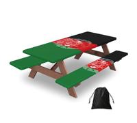 Flag Of Afghanistan Print Picnic Table Bench Cover Outdoor Waterproof Protector For Summer Camping