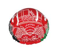 Flag Of Afghanistan Print Shower Cap, Lined Shower Cap For Women Reusable, Double Layer Waterproof Bath Cap