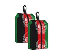 Flag of Afghanistan Print Trainer Bag Portable Boot Bag with Zipper Closure Storage Pouch for Travel Home-2pcs