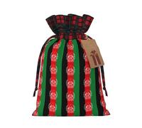 Flag Of Afghanistan Print Xmas Drawstring Gift Bag Wrapping Needs For Christmas Bags Holiday Party Favors