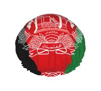 Flag Of Afghanistan Shower Cap For Men Cap Women Reusable Waterproof Long Thick Hair Care Hair Short Kids Bath