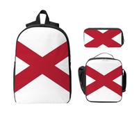 Flag of Alabama Backpack Set-3-in-1 Travel Bag Lunch Bag Storage Pouch