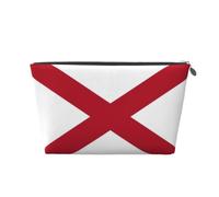 Flag of Alabama Leather Travel Makeup Bag-Waterproof Cosmetic Pouch