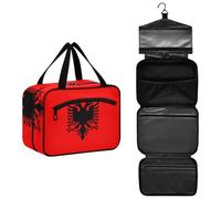 Flag of Albania Hanging Travel Toiletry Bag for with Hook for Cruises