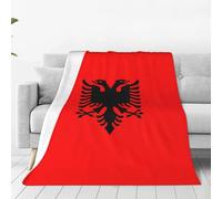 Flag of Albania Throw Blanket Albania Flannel Blankets for Albanian Couch Bed Sofa 50"x40"