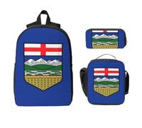 Flag of Alberta Backpack Set-3-in-1 Travel Bag Lunch Bag Storage Pouch