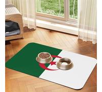 Flag of Algeria Pet Feeding Mat-Waterproof & Non-Slip Dog and Cat Food Mat-No Stains Quick Dry Dog Water Dispenser Mat