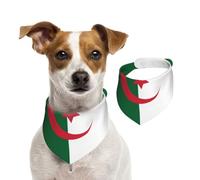 Flag of Algeria Pet Scarf Dog Bandanas Spring Summer Soft Cotton Puppy Scarfs Adjustable Accessories for Small Medium Large Girl Boy Pup Large