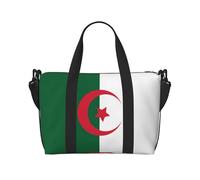 Flag of Algeria Travel Duffle Bag-Lightweight Carry On Weekender for Men Women, Waterproof Overnight Bag for Gym Weekend Trips