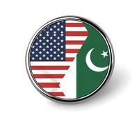 Flag of American Pakistan Flag Round Lapel Pin Button Brooch Tie Badge Elegant Hat Clothing Jewelry Accessories