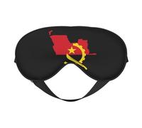 Flag of Angola Map 3 Flag of Angola Map Sleep Masks Adjustable Strap Soft Eye Mask for Women Men Travel Work Home