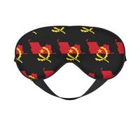 Flag of Angola Map 4 Flag of Angola Map Sleep Masks Adjustable Strap Soft Eye Mask for Women Men Travel Work Home