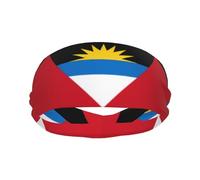 Flag of Antigua & Barbuda Sports Sweatband Head Bands for Women Men - Moisture-Wicking Non-Slip Headband for Running Yoga Workout Fitness and Gym