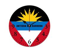 Flag of Antiguan And Barbuda Wood Wall Clock Silent Non-Ticking Quartz Clocks for Home Office 10" 12" 13.5"