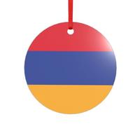 Flag of Armenia Print Acrylic Shaped Pendant Festive Decor for Christmas,Birthdays,New Year,Hanging Souvenir