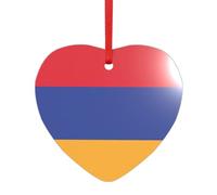 Flag of Armenia Print Acrylic Shaped Pendant Festive Decor for Christmas,Birthdays,New Year,Hanging Souvenir
