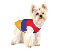 Flag Of Armenia Print Adorable Cotton Small Dog Clothes Pet Shirt, Soft Breathable Sleeveless Tank Top For Puppy, Cats And Chihuahua