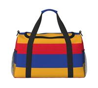 Flag of Armenia print Carry on Luggage for Women Men Shoulder Weekender Crossbody Bag for Yoga Travel Must Haves, Black, One Size