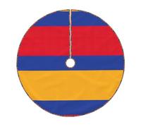 Flag Of Armenia Print Rustic Xmas Tree Skirt,Perfect For Christmas,Halloween And New Year Celebrations