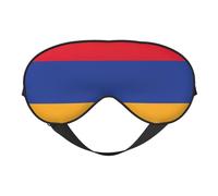 Flag of Armenia Print Soft Eye Mask with Adjustable Strap Sleep Shade Cover for Airplane Travel Nap