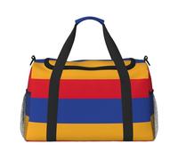 Flag of Armenia print Weekender Overnight Carry On Bag Gym Luggage Bag Duffel Bag for Travel Women, Black, One Size