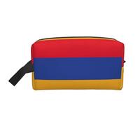 Flag of Armenia Printed Toiletry Storage Bag, Large Capacity Organizer Pouch for Power Bank and Cables Use