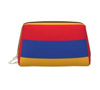 Flag of Armenia Printed Zippered Toiletry Bag, Wide Open Storage Case for Personal Care Items and Cosmetics