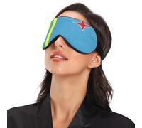 Flag of Aruba Travel Essential Sleep Mask for Side Sleeper with Elastic Adjustable Band Blackout with Adjustable Strap Sleep Mask for Side Sleeper Travel Work Nap
