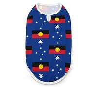 Flag of Australia with Aboriginal Cute Dog Shirt Sleeveless Soft Breathable Pet Apparel Tank Top Summer Cool XL