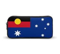 Flag of Australia with Aboriginal Cute Pencil Case Large Capacity Portable Lightweight Pencil Pouch with Zippered