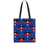 Flag of Australia with Aboriginal Cute Tote Bag for Women Polyester Large Shoulder Bags Handle Shopping Bag for Lady