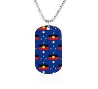 Flag of Australia with Aboriginal Funny Photo Necklace for Men Women Memorial Necklaces Printed Picture Pendant Jewelry