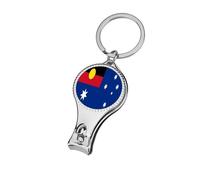 Flag of Australia with Aboriginal Small Fingernail Clipper Metal Sharp Curved Toenail Clippers Cutters with Keychain Men & Women