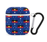 Flag of Australia with Aboriginal Trendy Bluetooth Earbuds Protector Cute Wireless Earbud Case Covers Compatible with Airpods 1/2