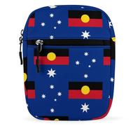 Flag of Australia with Aboriginal Trendy Crossbody Bag for Men Women Small Satchel Men Sling Adjustable Shoulder Strap Messenger